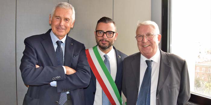 Inaugurazione sede di Forlì foto con Edgardo Zagnoli, Daniele Mezzacapo e Giampaolo Brogliato
