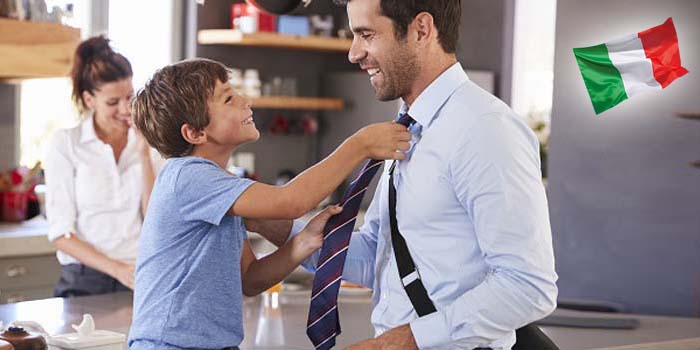 Foto di manager con famiglia